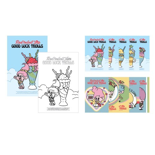 Red Velvet TROLLS POP-UP STORE - COLORING POSTCARD SET - kpoptown.ca